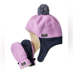 Toddler LL Bean fleece hat & gloves set